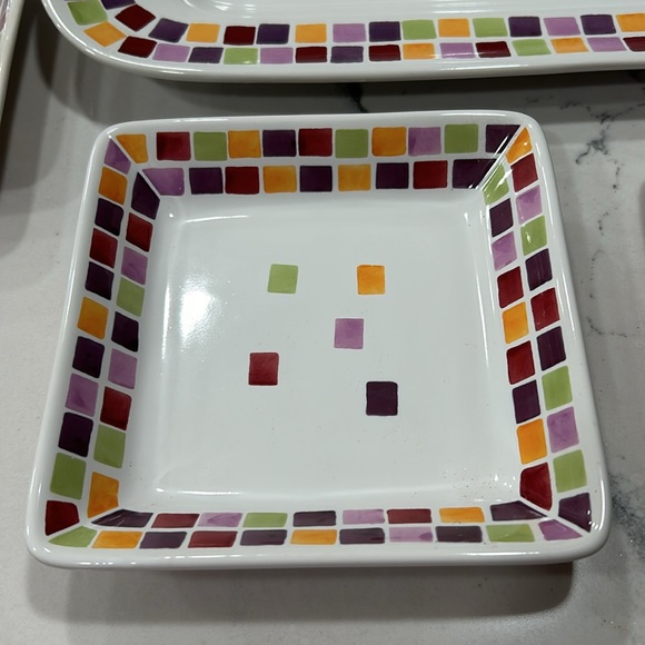 Pampered Chef “Simple Additions” Serving Tray/Platter + 4 Matching Plates - Picture 3 of 8